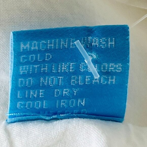 J McLaughlin Shift Dress Size M White Embroidered 100% Linen Pockets Knee Length - Picture 12 of 12